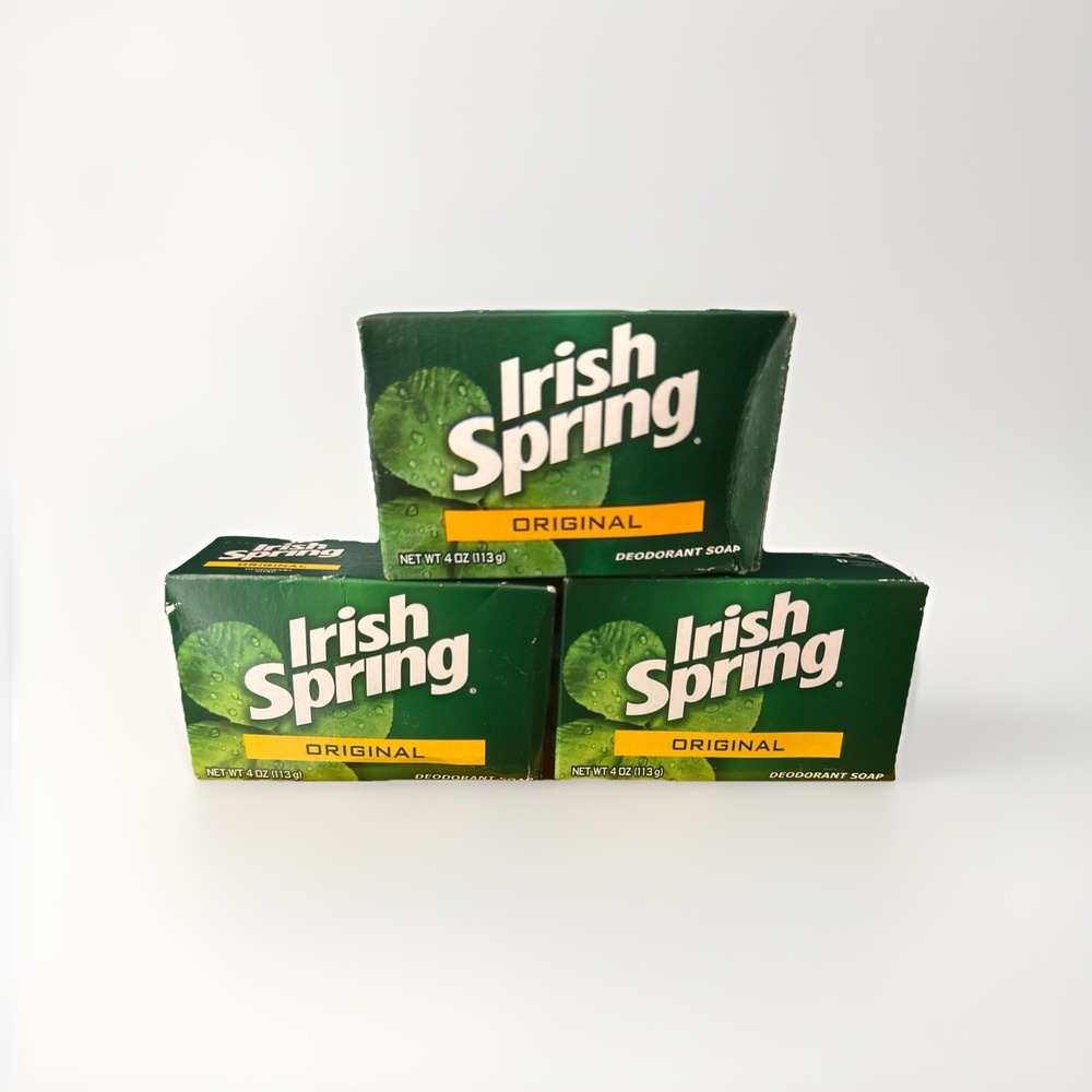 Vintage Irish Spring Bar Soap Lot Of 3 Original Package 4 .oz Bar NOS sealed